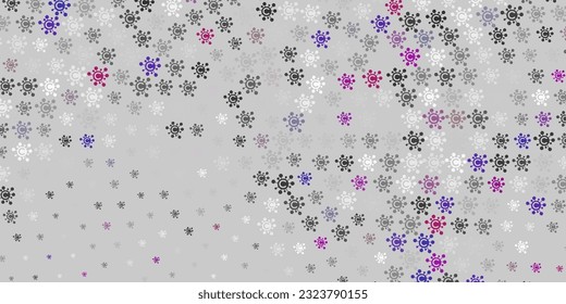 Patrón vectorial Gris claro con elementos coronavirus. Diseño simple en estilo abstracto con formas de infección. Fondo de escritorio para la protección de la salud.