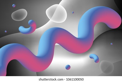 Light Gray vector pattern with curved circles. Blurred geometric sample with gradient bubbles.  Pattern for your business design.