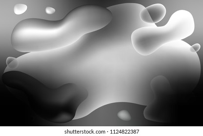 Light Gray vector pattern with curved circles. Creative geometric illustration in memphis style with gradient. Textured wave pattern for backgrounds.