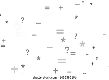 Light Gray vector pattern with Digit symbols. Shining colorful illustration with isolated Digit signs. Smart design for university advert.