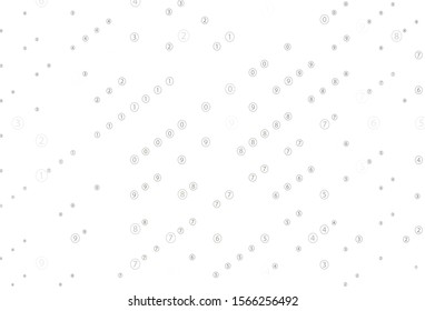 Light Gray vector pattern with Digit symbols. Blurred design in simple style with collection of numerals. Pattern for school, grammar websites.