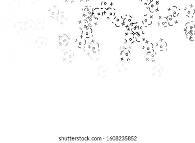 Light Gray vector pattern with Digit symbols. Blurred design in simple style with collection of numerals. Pattern for posters, banners of math books.