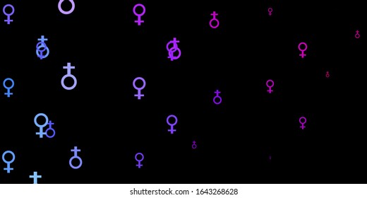 Light Gray vector pattern with feminism elements. Colorful illustration with gradient feminism shapes. Simple design for your web site.