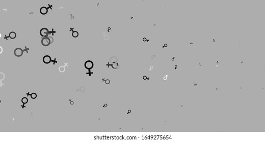 Light Gray vector pattern with feminism elements. Colorful feminism symbols with a gradient in modern style. Design for International Women’s Day.