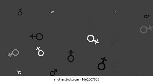 Light Gray vector pattern with feminism elements. Colorful feminism symbols with a gradient in modern style. Simple design for your web site.