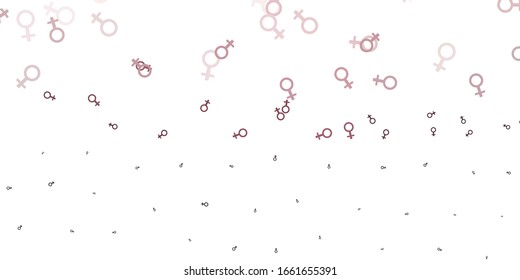 Light Gray vector pattern with feminism elements. Simple design in abstract style with women’s rights activism. Elegant design for wallpapers.