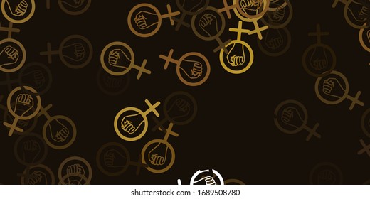 Light Gray vector pattern with feminism elements. Simple design in abstract style with women’s rights activism. Best design to show the power of women.