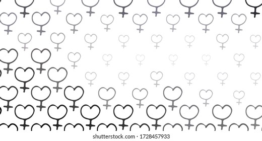 Light Gray vector pattern with feminism elements. Colorful illustration with gradient feminism shapes. Design for International Women’s Day.