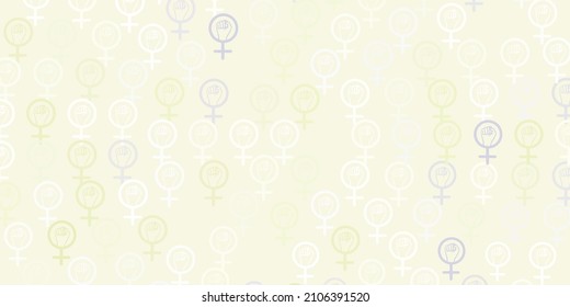 Light Gray vector pattern with feminism elements. Abstract illustration with a depiction of women power. Simple design for your web site.