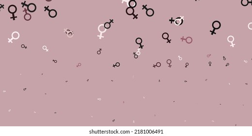 Light Gray vector pattern with feminism elements. Simple design in abstract style with women’s rights activism. Elegant design for wallpapers.