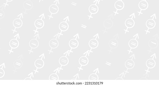 Light Gray vector pattern with feminism elements. Simple design in abstract style with women rights activism. Background for International Women Day.