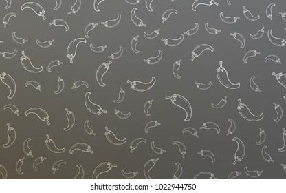 Light Gray vector pattern with fresh peppers. Illustration with set of fresh peppers in doodle style. Pattern for ad, booklets, leaflets of restaurants.
