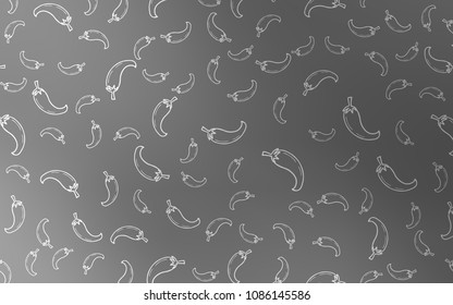 Light Gray vector pattern with fresh peppers. peppers on blurred abstract background with colorful gradient. Doodle design for your business advert of cafes.