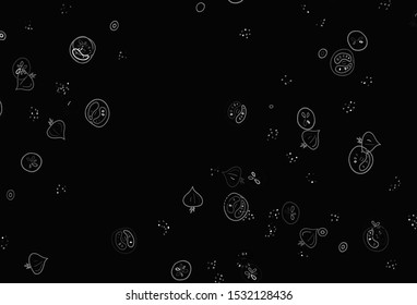 Light Gray vector pattern with fresh ingredients. Glitter abstract sketch with gourmet food. Doodle design for your business advert of cafes.