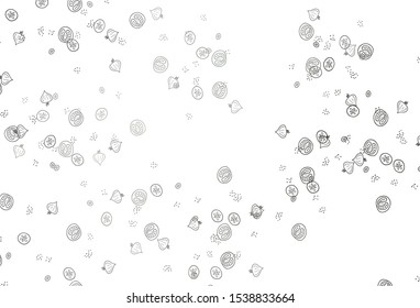 Light Gray vector pattern with fresh ingredients. Illustration with set of fresh food in doodle style. Doodle design for your business advert of cafes.