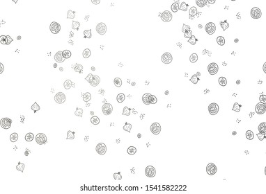 Light Gray vector pattern with fresh ingredients. Illustration with set of fresh food in doodle style. Design for ad, poster, banner of cafes or restaurants.