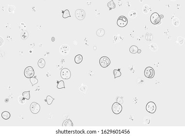 Light Gray vector pattern with fresh ingredients. Abstract background with colorful Fast Food illustrations. Doodle design for your business advert of cafes.