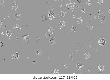 Light Gray vector pattern with fresh ingredients. Glitter abstract sketch with gourmet food. Pattern for ad, booklets, leaflets of restaurants.