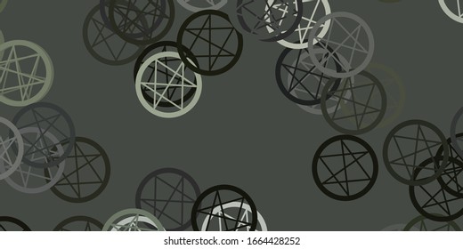 Light Gray vector pattern with magic elements. Illustration with magical signs of spiritual power. Best design halloween events.