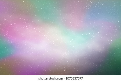 Light Gray vector pattern with night sky stars. Space stars on blurred abstract background with gradient. Best design for your ad, poster, banner.