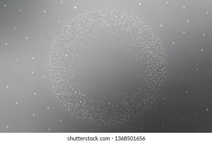 Light Gray vector pattern with night sky stars. Space stars on blurred abstract background with gradient. Pattern for futuristic ad, booklets.