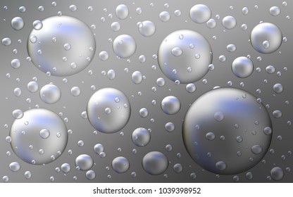Light Gray vector pattern with spheres. Glitter abstract illustration with blurred drops of rain. Pattern can be used as texture of water, rain drops.