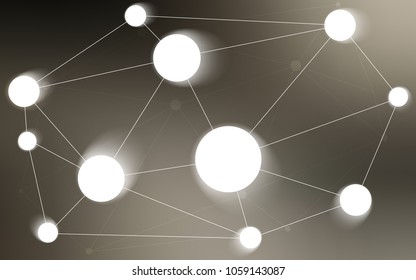 Light Gray vector pattern with spheres, triangles. Modern abstract colorful illustration with spheres and lines. Beautiful design for your business advert.