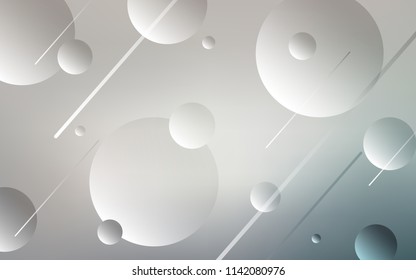Light Gray vector pattern with spheres. Glitter abstract illustration with blurred drops of rain. Pattern can be used for futuristic ad, booklets.