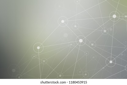 Light Gray vector pattern with spheres, triangles. Design with connection of dots and lines on colorful background. Pattern can be used for beautiful websites.
