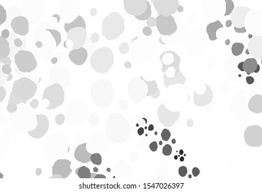 Light Gray vector pattern with spheres. Glitter abstract illustration with blurred drops of rain. Pattern for ads, leaflets.