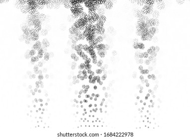 Light Gray vector pattern with spheres, lines. Decorative design in abstract style with bubbles, lines. Pattern for futuristic ad, booklets.