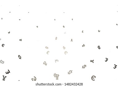 Light Gray vector pattern with symbols of currency. Blurred design in simple style with symbols of currency. Design for business advert of economic, wealth.