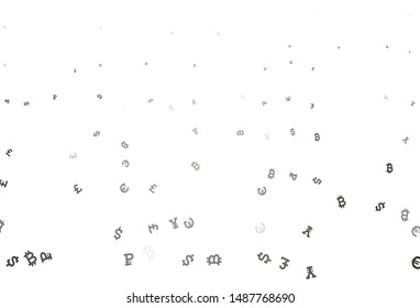 Light Gray vector pattern with symbols of currency. Shining illustration with signs of currency on abstract template. Pattern for bank ads, posters, banners.