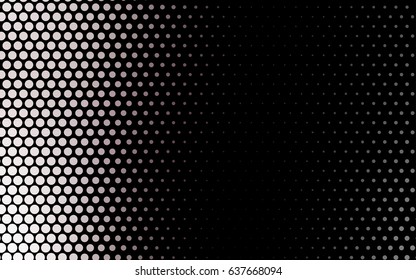 Light Gray vector red banner with set of circles, dots. Donuts Background. Creative Design Template. Technological halftone illustration.