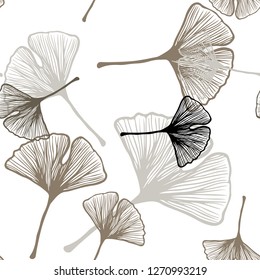 Light Gray vector seamless abstract pattern with leaves. Modern geometrical abstract illustration with leaves. Template for business cards, websites.