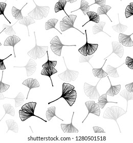 Light Gray vector seamless abstract design with leaves. Creative illustration in blurred style with leaves. Pattern for design of fabric, wallpapers.
