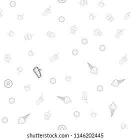 Light Gray vector seamless background with tasty food. Illustration with set of fresh food in doodle style. Design for ad, poster, banner of cafes or restaurants.