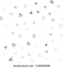 Light Gray vector seamless background with hearts. Decorative shining illustration with hearts on abstract template. Design for ad, poster, banner of Valentine Day.