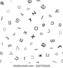 Light Gray vector seamless background with signs of alphabet. Colored alphabet signs with gradient on white background. Design for wallpaper, fabric makers.