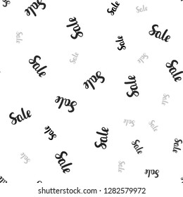 Light Gray vector seamless background with words of sales. Gradient illustration with discount signs on white backdrop. Backdrop for mega promotions, discounts.
