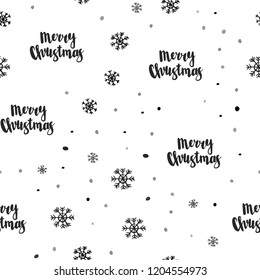Light Gray vector seamless cover with beautiful snowflakes. Glitter abstract illustration with crystals of ice. Pattern for trendy fabric, wallpapers.