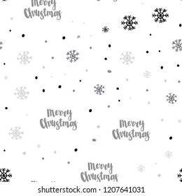 Light Gray vector seamless cover with beautiful snowflakes. Glitter abstract illustration with crystals of ice. Pattern for trendy fabric, wallpapers.