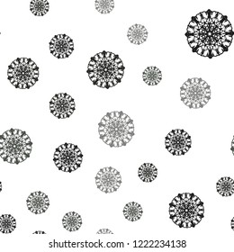 Light Gray vector seamless cover with beautiful snowflakes. Decorative shining illustration with snow on abstract template. Template for business cards, websites.