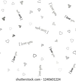 Light Gray vector seamless cover with Shining hearts. Beautiful colored illustration with hearts in celebration style. Pattern can be used for valentine's ad, booklets.