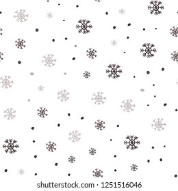 Light Gray vector seamless cover with beautiful snowflakes. Glitter abstract illustration with crystals of ice. Design for textile, fabric, wallpapers.