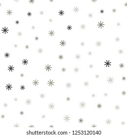 Light Gray vector seamless cover with beautiful snowflakes. Glitter abstract illustration with crystals of ice. Pattern for design of fabric, wallpapers.
