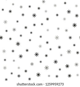 Light Gray vector seamless cover with beautiful snowflakes. Shining colorful illustration with snow on abstract template. Design for wallpaper, fabric makers.