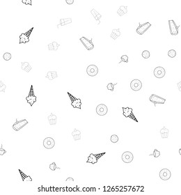 Light Gray vector seamless cover with cuisine gourmet. Decorative shining illustration with food on abstract template. Design for ad, poster, banner of cafes or restaurants.