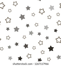 Light Gray vector seamless cover with small and big stars. Blurred decorative design in simple style with stars. Design for wallpaper, fabric makers.