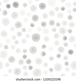 Light Gray vector seamless doodle bright pattern. Sketchy doodles with flowers on blurred background. Hand painted design for web, leaflet, textile.